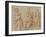 Trois études de jeunes filles debout-Jean Antoine Watteau-Framed Giclee Print