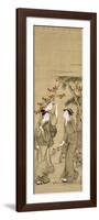 Trois jeunes femmes sous les érables rouges-Kubo Shunman-Framed Giclee Print