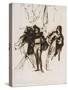 Trois personnages en costume renaissance; projet pour le "Faust" de Goethe :Méphisto, Faust et-Eugene Delacroix-Stretched Canvas
