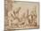 Trois polichinelles autour d'une marmite, un quatrième tournant le dos-Giovanni Battista Tiepolo-Mounted Giclee Print