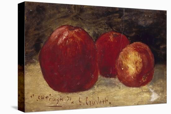 Trois pommes rouges-Gustave Courbet-Stretched Canvas