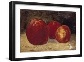 Trois pommes rouges-Gustave Courbet-Framed Giclee Print