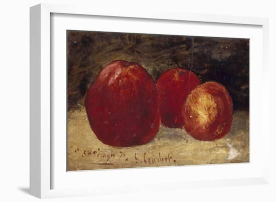 Trois pommes rouges-Gustave Courbet-Framed Giclee Print