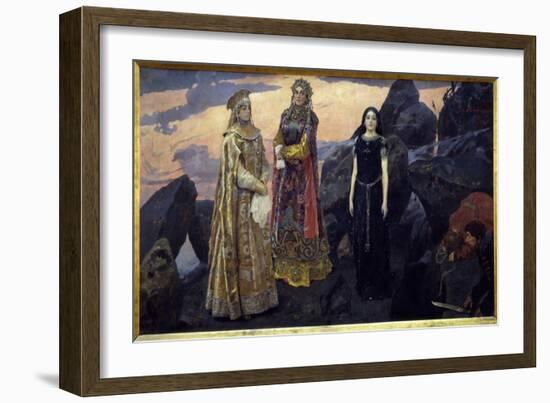 Trois Reines Du Royaume Souterrain. Peinture De Viktor Mikhaylovich Vasnetsov (1848-1926), Huile Su-Victor Mikhailovich Vasnetsov-Framed Giclee Print