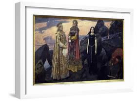 Trois Reines Du Royaume Souterrain. Peinture De Viktor Mikhaylovich Vasnetsov (1848-1926), Huile Su-Victor Mikhailovich Vasnetsov-Framed Giclee Print