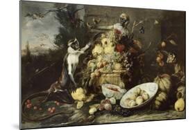 Trois singes voleurs de fruits-Frans Snyders-Mounted Giclee Print