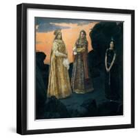 Trois Tsarevnas De La Royaute Clandestine. Peinture De Viktor Vasnetsov, (1848-1926), 1879-1881. Hu-Victor Mikhailovich Vasnetsov-Framed Giclee Print