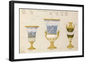 Trois vases en blanc du 1er choix, ca. 1800-1820-Honore-Framed Art Print