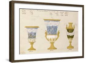 Trois vases en blanc du 1er choix, ca. 1800-1820-Honore-Framed Art Print