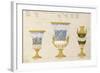 Trois vases en blanc du 1er choix, ca. 1800-1820-Honore-Framed Art Print
