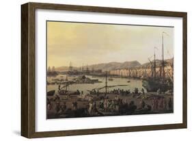 Troisième vue de Toulon, vue du vieux port, prise du côté des magasins au vivres-Claude Joseph Vernet-Framed Giclee Print