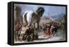 Trojan Horse-Giovanni Domenico Tiepolo-Framed Stretched Canvas