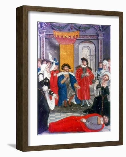 Trojan War: King Priam of Troy Mourning over the Body of His Son Hector, 16th Century-null-Framed Giclee Print