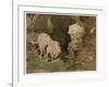 Troll with His Pet Frog Meets Two Long-Tailed Creatures-Karl Heilig-Framed Art Print