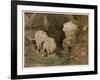 Troll with His Pet Frog Meets Two Long-Tailed Creatures-Karl Heilig-Framed Art Print