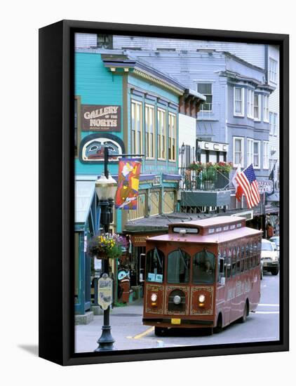 Trolley Car Shuttles Passengers around Juneau, Alaska, USA-Hugh Rose-Framed Stretched Canvas