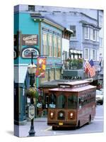 Trolley Car Shuttles Passengers around Juneau, Alaska, USA-Hugh Rose-Stretched Canvas