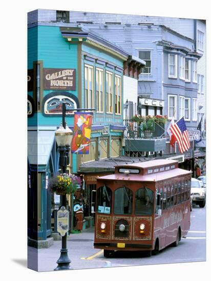 Trolley Car Shuttles Passengers around Juneau, Alaska, USA-Hugh Rose-Stretched Canvas