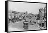 Trolley Cars Driving through Las Vegas-null-Framed Stretched Canvas