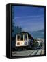 Trolley in Motion, San Francisco, CA-Mitch Diamond-Framed Stretched Canvas