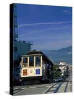 Trolley in Motion, San Francisco, CA-Mitch Diamond-Stretched Canvas