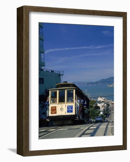 Trolley in Motion, San Francisco, CA-Mitch Diamond-Framed Photographic Print