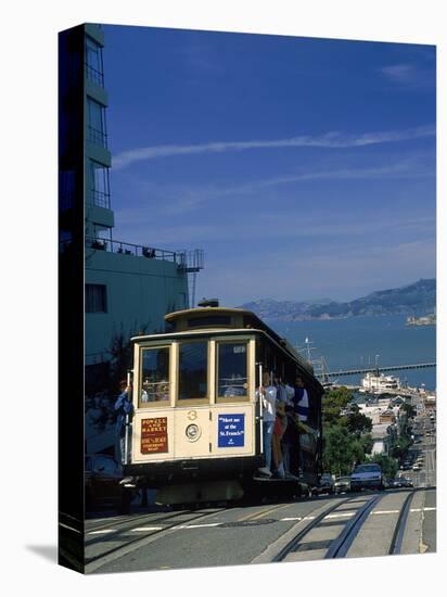 Trolley in Motion, San Francisco, CA-Mitch Diamond-Stretched Canvas