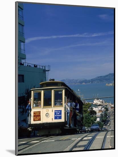 Trolley in Motion, San Francisco, CA-Mitch Diamond-Mounted Photographic Print