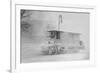 Trolley Snowplow Pushes Ahead in Heavy Snowfall on New York Streets-null-Framed Premium Giclee Print