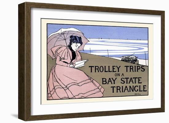 Trolley Trips On A Bay State Triangle-Charles H Woodbury-Framed Art Print