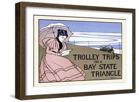 Trolley Trips On A Bay State Triangle-Charles H Woodbury-Framed Art Print