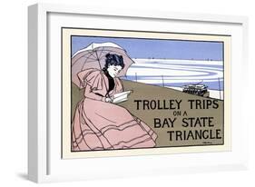 Trolley Trips On A Bay State Triangle-Charles H Woodbury-Framed Art Print