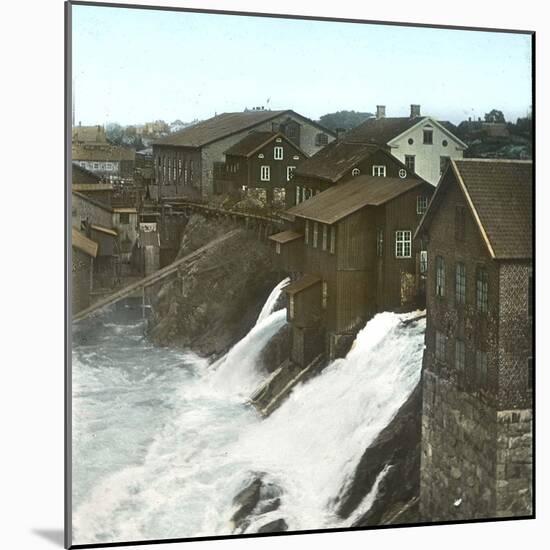 Trollhättan (Sweden), Houses and Waterfalls, Circa 1897-Leon, Levy et Fils-Mounted Photographic Print