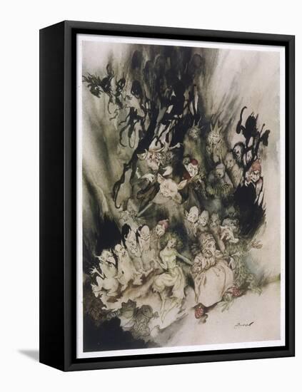 Trolls of Peer Gynt-Arthur Rackham-Framed Stretched Canvas