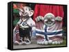 Trolls Outside Store in Flam Village, Sognefjorden, Western Fjords, Norway, Scandinavia, Europe-Richard Cummins-Framed Stretched Canvas