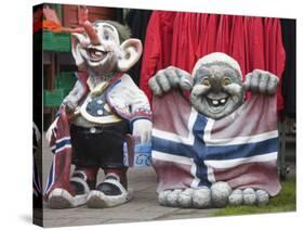 Trolls Outside Store in Flam Village, Sognefjorden, Western Fjords, Norway, Scandinavia, Europe-Richard Cummins-Stretched Canvas