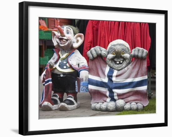 Trolls Outside Store in Flam Village, Sognefjorden, Western Fjords, Norway, Scandinavia, Europe-Richard Cummins-Framed Photographic Print