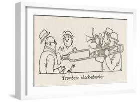 Trombone Shock Absorber-William Heath Robinson-Framed Art Print