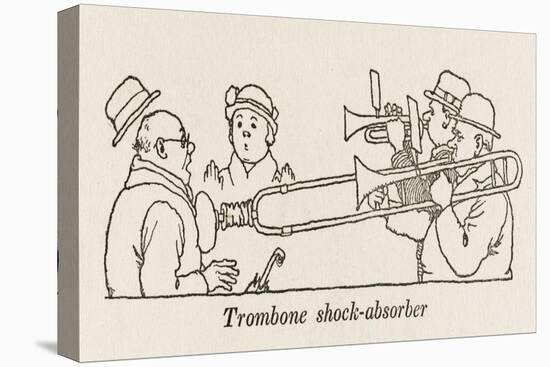 Trombone Shock Absorber-William Heath Robinson-Stretched Canvas