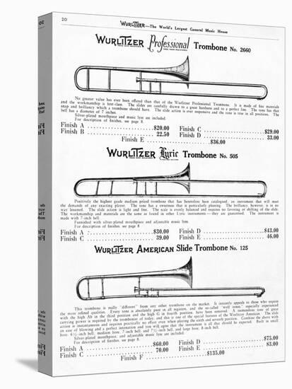 Trombone, Wurlitzer-null-Stretched Canvas