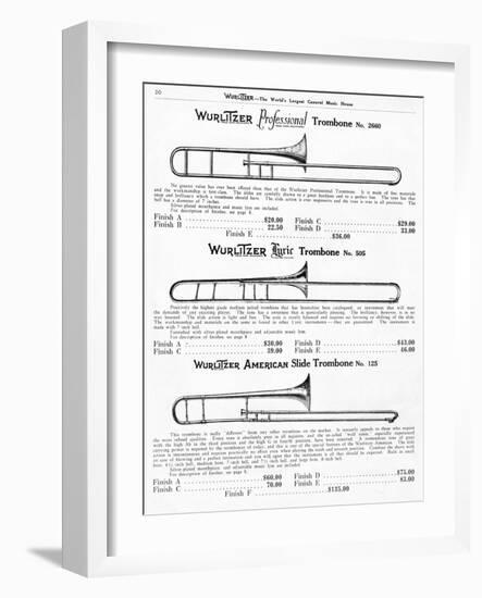 Trombone, Wurlitzer-null-Framed Art Print