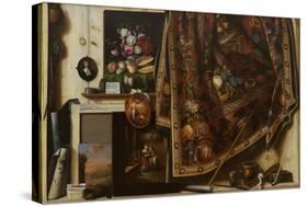 Trompe l'oeil. A Cabinet in the Artist's Studio, 1670-71-Cornelis Norbertus Gysbrechts-Stretched Canvas