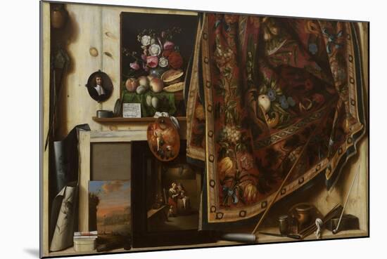 Trompe l'oeil. A Cabinet in the Artist's Studio, 1670-71-Cornelis Norbertus Gysbrechts-Mounted Giclee Print