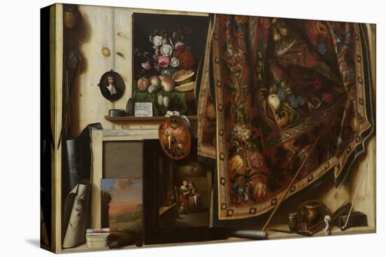 Trompe l'oeil. A Cabinet in the Artist's Studio, 1670-71-Cornelis Norbertus Gysbrechts-Stretched Canvas