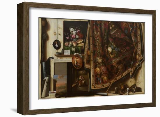 Trompe l'oeil. A Cabinet in the Artist's Studio, 1670-71-Cornelis Norbertus Gysbrechts-Framed Giclee Print