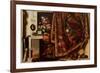 Trompe L'oeil, Atelier De L'artiste  (Trompe L'oeil A Cabinet in the Artist's Studio) Peinture De-Cornelis Norbertus Gysbrechts-Framed Giclee Print