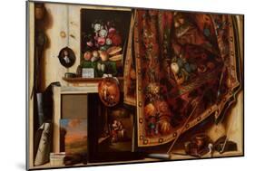 Trompe L'oeil, Atelier De L'artiste  (Trompe L'oeil A Cabinet in the Artist's Studio) Peinture De-Cornelis Norbertus Gysbrechts-Mounted Giclee Print