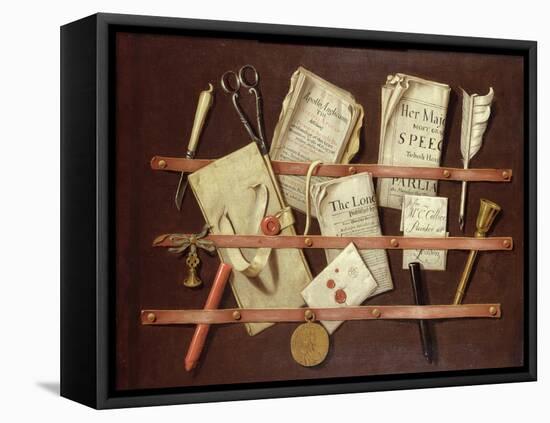 Trompe L'Oeil Composition-Edwaert Collier-Framed Stretched Canvas