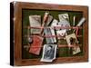 Trompe L'Oeil Letter Rack with a Print of an Old Man, 1703-Edwaert Colyer or Collier-Stretched Canvas