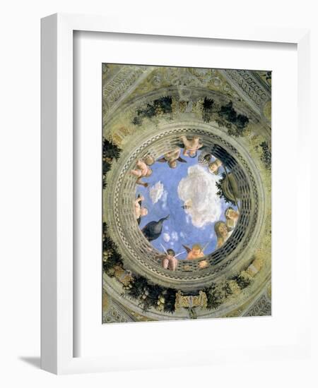 Trompe L'Oeil Oculus in the Centre of the Vaulted Ceiling of the Camera Picta or Camera Degli Sposi-Andrea Mantegna-Framed Giclee Print